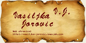 Vasiljka Jorović vizit kartica